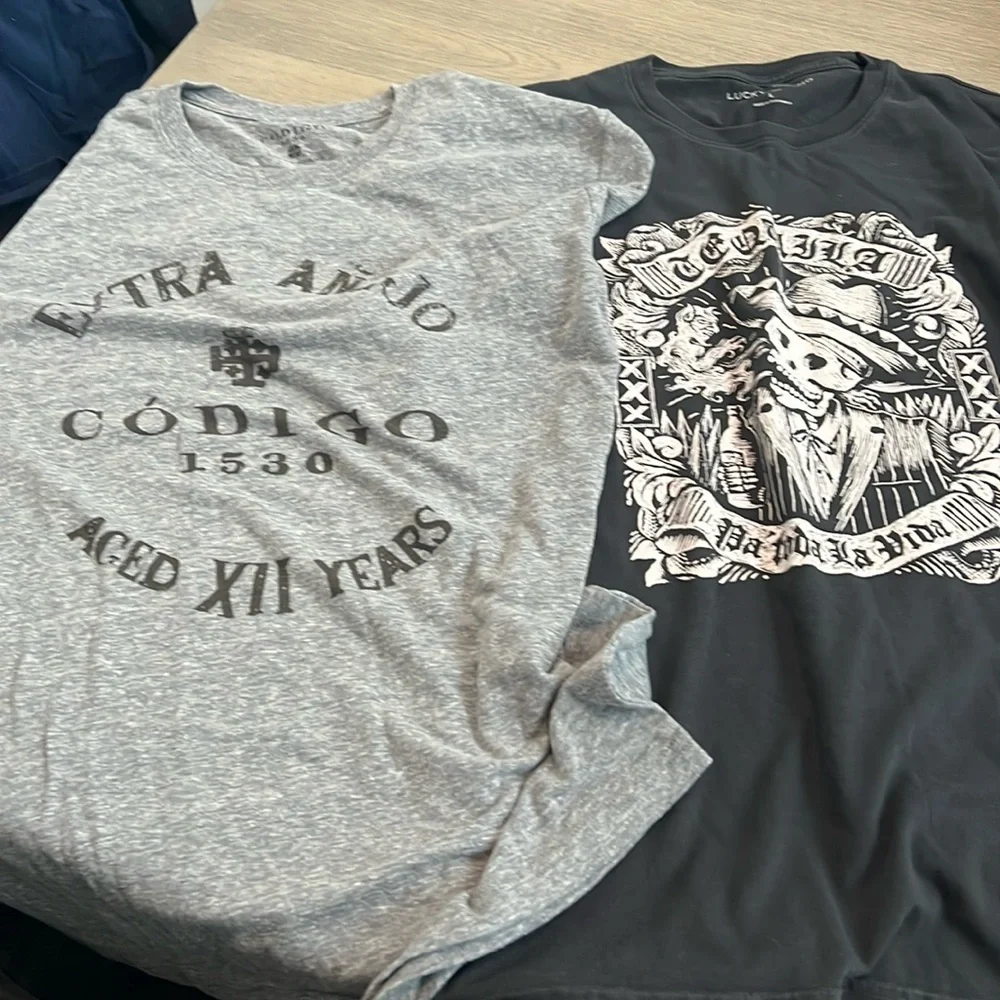 Lot 2 men’s size large lucky brand tequila t shirts - Picture 1 of 5